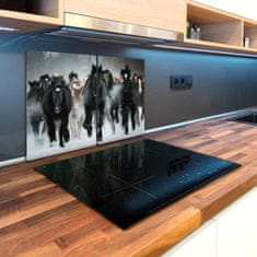 Wallmuralia Kuchyňská deska skleněná Koně ve cvalu 80x52 cm