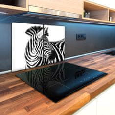 Wallmuralia Kuchyňská deska skleněná Zebra na sněhu 80x52 cm