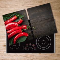 Wallmuralia Kuchyňská deska velká skleněná Chilli 2x40x52 cm