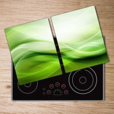 Wallmuralia Deska na krájení skleněná Zelené vlny pozadí 2x40x52 cm