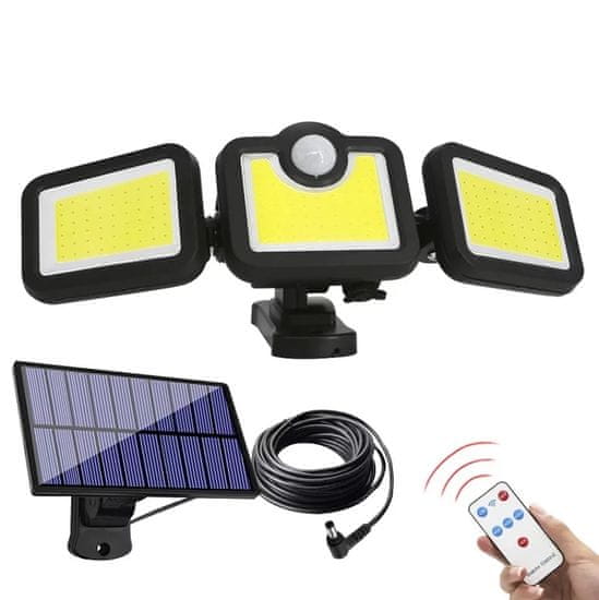 R2Invest Solární lampa LS6 171 COB LED s pohybovým a soumrakovým senzorem