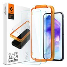 shumee Spigen Alm Glas.TR 2-Pack – Tvrzené sklo pro Samsung Galaxy A55 5G (2 ks) (průhledné)