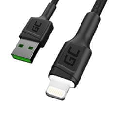 shumee Green Cell Ray - kabel USB - Lightning kabel 200cm s bílým LED podsvícením, Apple rychlé nabíjení 2,4A