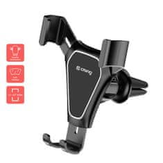 shumee Držák do auta Crong Gravity Auto-Clip – Gravitační držák do auta pro telefon 4,7”- 6,5” (černý)