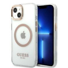 Guess GUESS GUHMP13MHTRMD IPHONE 13 / 14 / 15 6,1" ZLATÝ/ZLATÝ PEVNÝ OBAL METAL OUTLINE MAGSAFE