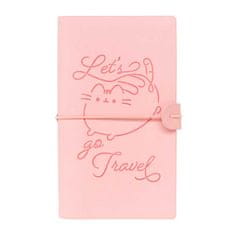 shumee Pusheen – B6 kožený cestovní notebook (růžový)