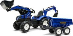 Falk FALK Šlapací traktor 3090W New Holland T8 s nakladačem, rypadlem a maxi vlečkou