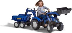 Falk FALK Šlapací traktor 3090W New Holland T8 s nakladačem, rypadlem a maxi vlečkou