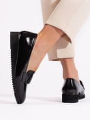 Amiatex Jedinečné dámské polobotky černé platforma + Ponožky Gatta Calzino Strech, černé, 39