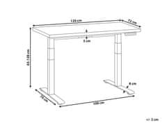 Beliani Elektricky nastavitelný psací stůl 120 x 72 cm bílý DESTIN III