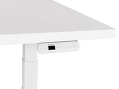 Beliani Elektricky nastavitelný psací stůl 120 x 72 cm bílý DESTIN III