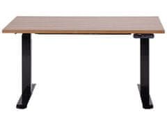 Beliani Elektricky nastavitelný psací stůl 120 x 72 cm tmavé dřevo/černý DESTIN III