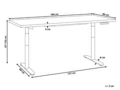 Beliani Elektricky nastavitelný psací stůl 180 x 72 cm bílý DESTIN IV