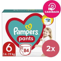 Pampers 2x Pants Kalhotky plenkové jednorázové 6 (15 kg+) 84 ks - MEGA PACK