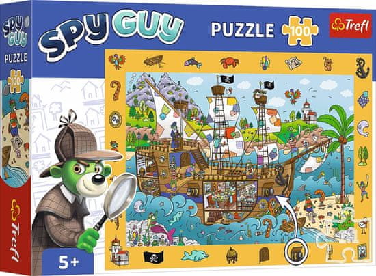 Trefl Puzzle s hledáním obrázků Spy Guy: Pirátská loď 100 dílků