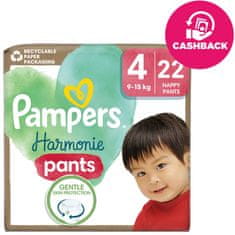 Pampers Kalhotky plenkové Harmonie Baby vel. 4, 22 ks, 9kg-15kg