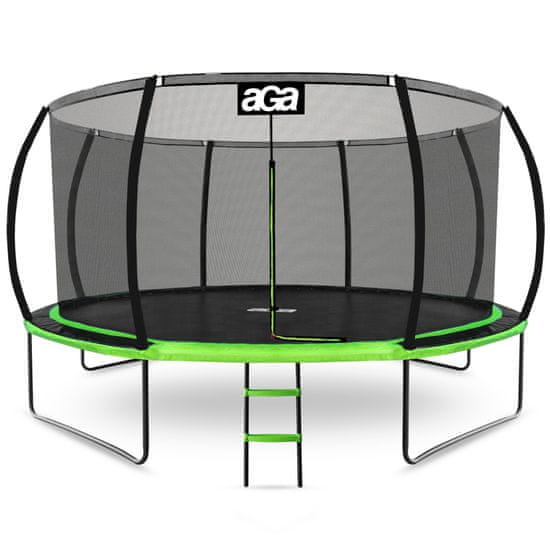 Aga SPORT EXCLUSIVE Trampolína 430 cm Světle zelená + ochranná síť + žebřík