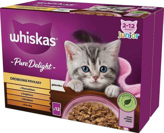 shumee Whiskas Drobiowe Rykasy v želé - vlhké krmivo pro koťata - sáček - 12x85 g