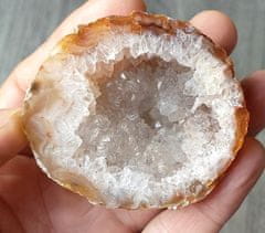 INTEREST Peříčkový achát s krystalky křišťálu z Brazílie 107,67gr.