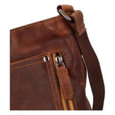 Green Wood Pánská kožená crossbody taška Milano, světle hnědá