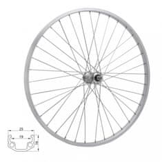 Kolo zapletené 28" 622-19 přední 36 děr stříbrné Union/CnSpoke