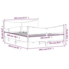 Vidaxl Postel bez matrace bílá 160 x 200 cm masivní borovice