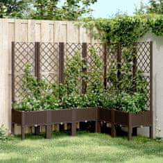 shumee Zahradní truhlík s treláží hnědý 160 x 120 x 142 cm PP