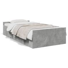 shumee Rám postele se zásuvkami betonově šedý 75 x 190 cm kompozit