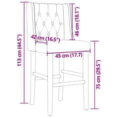 Vidaxl Barové židle 2 ks masivní kaučukové dřevo a textil