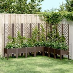 shumee Zahradní truhlík s treláží hnědý 200 x 160 x 142 cm PP