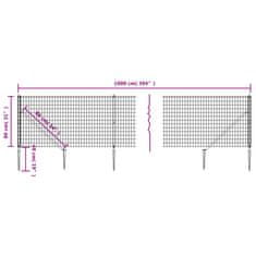 Vidaxl Drátěný plot s kotevními hroty zelený 0,8 x 10 m