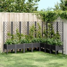shumee Zahradní truhlík s treláží černý 200 x 160 x 142 cm PP