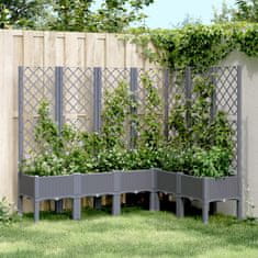 shumee Zahradní truhlík s treláží šedý 160 x 120 x 142 cm PP