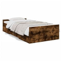 shumee Rám postele se zásuvkami kouřový dub 75x190 cm kompozitní dřevo