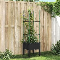 shumee Zahradní truhlík s treláží černý 40 x 40 x 142.5 cm PP