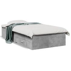 shumee Rám postele se zásuvkami betonově šedý 100 x 200 cm kompozit