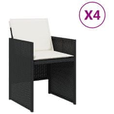 Vidaxl Zahradní židle s poduškami 4 ks černé polyratan