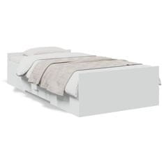 shumee Rám postele se zásuvkami bílý 90 x 200 cm kompozitní dřevo