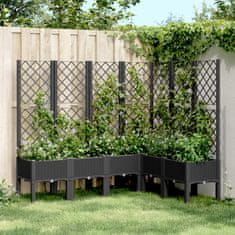 shumee Zahradní truhlík s treláží černý 160 x 120 x 142 cm PP