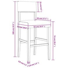Vidaxl Barové židle 2 ks masivního kaučukové dřevo a umělá kůže