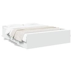 shumee Rám postele se zásuvkami bílý 140 x 200 cm kompozitní dřevo