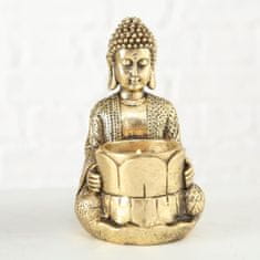 Boltze Svícen Buddha zlatý, 14 cm