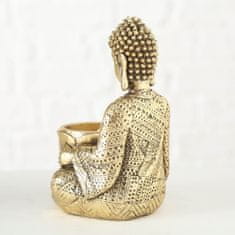 Boltze Svícen Buddha zlatý, 14 cm