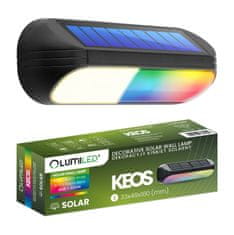 LUMILED Solární zahradní lampa LED fasádní nástěnné svítidlo KEOS 3000K + RGB