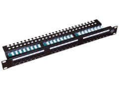 shumee A-LAN patch panel s policí, černý PK013 (1U; 19"; kat. 5e; UTP; 24xRJ-45)