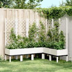 shumee Zahradní truhlík s treláží bílý 160 x 120 x 142 cm PP