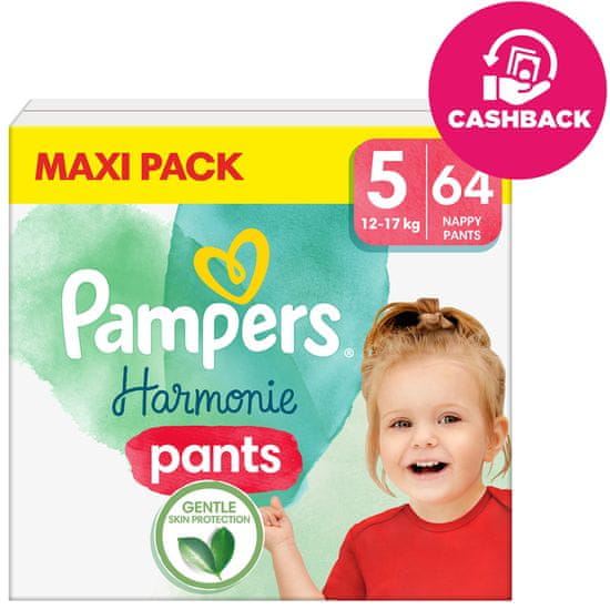 Pampers Kalhotky plenkové Harmonie Pants vel. 5 (64 ks) 12-17 kg