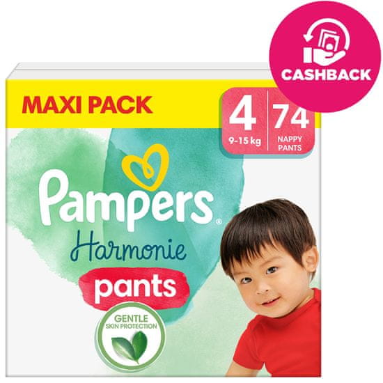 Pampers Kalhotky plenkové Harmonie Pants vel. 4 (74 ks) 9-15 kg