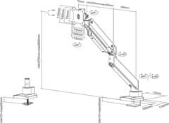 Neomounts Neomounts Select NM-D775SILVERPLUS/Držák zakřiv. displeje/na stůl/10-49"/svorka/VESA 100X100/nosn. 10kg/plyn. píst/stříb