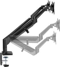 Neomounts Neomounts DS70-810BL2/Držák displeje/na stůl/17-32"/svorka/VESA 100X100/nosn. 2x9kg/plyn. píst/ultra tenký/2 disp./černý